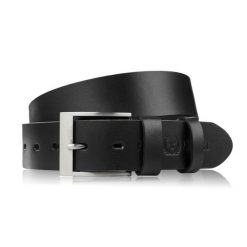 Pasek męski skórzany premium z klasyczną klamrą elegancki czarny 100 cm Paolo Peruzzi PG-08-BL-100. Czarne paski damskie bez wzorów, z materiału, biznesowe. Za 79.00 zł.