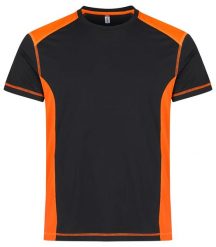 Clique Ambition-T Kontrastowy T-shirt zwiększona widoczność – Visib Orange. Brązowe t-shirty męskie CLIQUE, l, bez wzorów, z bawełny, bez kołnierzyka. Za 125.02 zł.