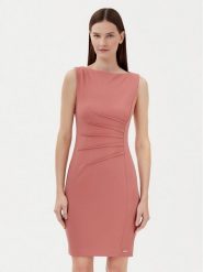 Calvin Klein Sukienka koktajlowa K20K208433 Różowy Slim Fit. Czerwone sukienki damskie Calvin Klein, bez wzorów, z syntetyku, wizytowe, bez kołnierzyka, bez ramiączek. Za 419.99 zł.
