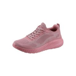 Buty do chodzenia damskie Skechers Memory Foam Bobs Squad Chaos. Czerwone obuwie sportowe damskie Skechers, bez wzorów, z materiału, trekkingowe, Skechers Sport. Za 239.99 zł.