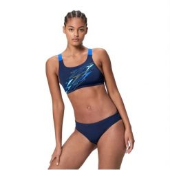 Speedo Dames Bikini Medley Logo V-Back Marine/Blauw. Niebieskie bikini damskie Speedo, m, bez wzorów. Za 239.50 zł.