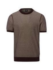 BOSS sweter z krótkim rękawem Mężczyźni Bawełna brązowy, M. Brązowe swetry przez głowę męskie Boss, m, bez wzorów, z bawełny, bez kołnierzyka. Za 479.95 zł.