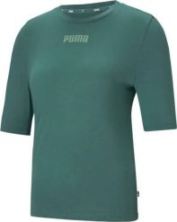 Puma Koszulka damska Puma Modern Basics Tee Cloud zielona 585929 45 S. Zielone t-shirty damskie Puma, s, bez wzorów, bez kołnierzyka. Za 75.46 zł.