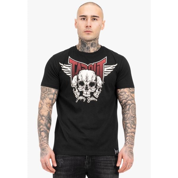 T-shirt o klasycznym kroju Tapout Hamlines. Czarne koszulki sportowe męskie TAPOUT, bez wzorów, klasyczne, bez kołnierzyka. Za 152.50 zł.