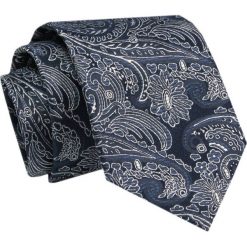 Elegancki, Klasyczny, Męski Krawat -ALTIES - Grantat w Orientalny Wzór. Niebieskie krawaty i muchy Alties, bez wzorów, z tkaniny, eleganckie. Za 49.00 zł.