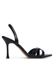 Aldo Sandały Elera 14296207 Czarny. Czarne sandały damskie Aldo, bez wzorów, ze skóry, bez obcasa, na szpilce, bez zapięcia. Za 359.99 zł.