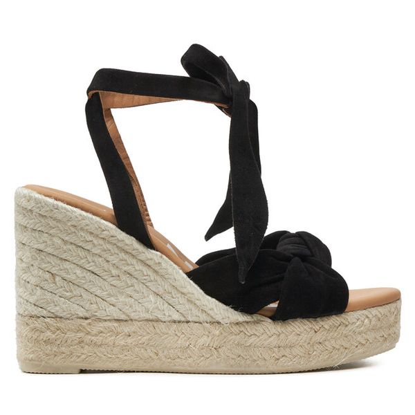Espadryle Manebi. Czarne sandały damskie Manebi, bez wzorów, bez obcasa, bez zapięcia. Za 609.99 zł.