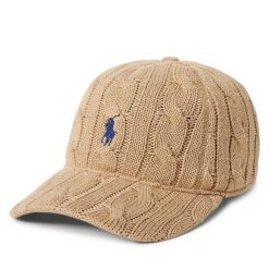 Czapka z daszkiem Polo Ralph Lauren. Brązowe czapki i kapelusze damskie Polo Ralph Lauren, bez wzorów. Za 529.99 zł.