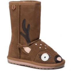 Śniegowce EMU Australia. Brązowe buty zimowe dziewczęce Emu Australia, bez zapięcia. Za 439.99 zł.