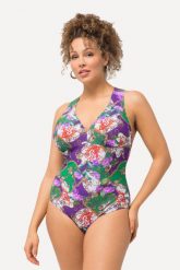 Damski Kostium kąpielowy miękkie miseczki. Białe kostiumy jednoczęściowe damskie Ulla Popken, plus size, bez wzorów, z elastanu, plus size, do pływania. Za 233.99 zł.