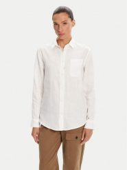 Napapijri Koszula G-Ete NP0A4IFN Biały Regular Fit. Białe bluzki damskie Napapijri, l, bez wzorów, ze lnu, bez kołnierzyka, bez ramiączek. Za 339.99 zł.