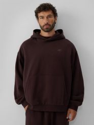 4F Bluza dresowa oversize z kapturem męska - brązowa S. Brązowe bluzy męskie 4f, m, bez wzorów, z dresówki, z kapturem. Za 169.99 zł.