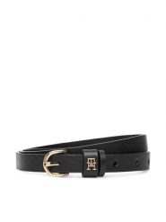 Tommy Hilfiger Pasek Damski Essential Effortless 1.5 AW0AW17759 Czarny. Czarne paski damskie Tommy Hilfiger, bez wzorów, ze skóry. Za 139.99 zł.