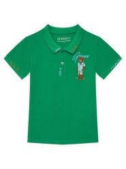 Guess Polo N6GP01 K9WF4 Zielony Regular Fit. Zielone t-shirty dla chłopców Guess, z aplikacjami, z bawełny, bez ramiączek. Za 154.99 zł.