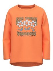 NAME IT Bluzka 13218914 Pomarańczowy Regular Fit. Brązowe bluzki dla dziewczynek Name it, bez wzorów, z bawełny, bez ramiączek. Za 59.99 zł.