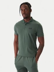 EA7 Emporio Armani Polo 8NPF14 PJVQZ U7260 Zielony Regular Fit. Zielone koszulki polo męskie EA7 Emporio Armani, l, bez wzorów, z bawełny, bez ramiączek. Za 359.99 zł.
