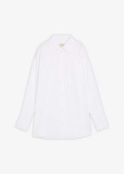 Bluzka oxford z bawełny organicznej. Niebieskie bluzki damskie bonprix, bez wzorów, z bawełny, bez kołnierzyka, bez ramiączek. Za 139.99 zł.