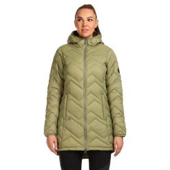 Damski płaszcz ocieplany Kilpi LEILA-W. Zielone kurtki sportowe damskie Kilpi, xs, bez wzorów, z nylonu, bez kaptura, trekkingowe. Za 422.05 zł.