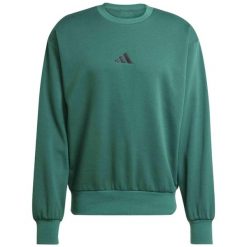 Bluza męska adidas Essentials Feelcozy Fleece. Zielone bluzy męskie Adidas, m, bez wzorów, z bawełny, bez kaptura. Za 141.99 zł.