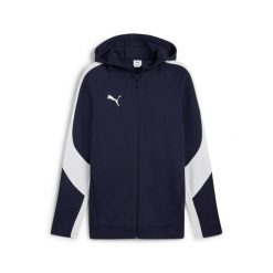 Bluza z kapturem Puma Team Evostripe. Niebieskie bluzy sportowe męskie Puma, bez wzorów, z kapturem, do piłki nożnej. Za 352.50 zł.