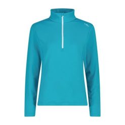 Kurtka polarowa damska z półzamkiem CMP. Niebieskie kurtki damskie CMP, l, bez wzorów, z materiału, bez kaptura, na fitness i siłownię. Za 222.95 zł.