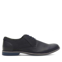 Półbuty Lanetti. Niebieskie eleganckie półbuty Lanetti, wizytowe, bez zapięcia. Za 129.99 zł.