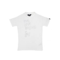 Błyszcząca dziewczęca koszulka maxi z krótkim rękawem. Białe t-shirty i topy dla dziewczynek LEONE 1947 APPAREL, bez wzorów, bez ramiączek. W wyprzedaży za 55.90 zł.