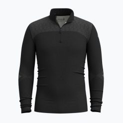 Bluza termoaktywna męska Smartwool Intraknit Thermal Merino Base Layer 1/4 Zip. Czarne bluzy sportowe męskie Smartwool, m, bez wzorów, z wełny, bez kaptura, trekkingowe. Za 529.99 zł.