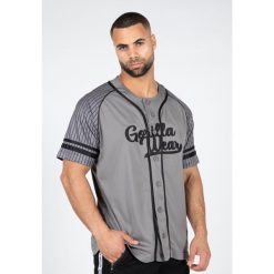 82 Koszulka baseballowa - Szary. Szare koszulki sportowe męskie GORILLA WEAR, m, bez wzorów, z jersey, bez kołnierzyka, bez ramiączek, na fitness i siłownię. Za 209.00 zł.