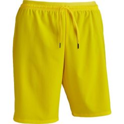 Spodenki piłkarskie dla dorosłych Kipsta F500 żółte. Żółte krótkie spodenki sportowe męskie KIPSTA, l, bez wzorów, z elastanu, do biegania. Za 29.99 zł.