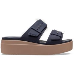 Sandały Dla Kobiet Crocs Brooklyn Low Wedge Sandal. Niebieskie sandały damskie Crocs, bez wzorów, z materiału, bez obcasa, na platformie, bez zapięcia. Za 144.99 zł.