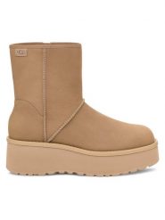 Ugg Botki W Cityfunc Mid 1163030 Beżowy. Brązowe botki damskie UGG, ze skóry, bez obcasa, na koturnie, bez zapięcia. Za 749.99 zł.