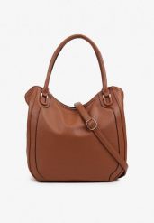 Brązowa Torebka o Fasonie Shopper Haladria. Brązowe torebki shopper damskie Renee, bez wzorów, z jeansu, biznesowe, bez dodatków. Za 109.99 zł.