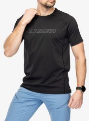 Koszulka szybkoschnąca meska Mammut Selun FL Logo T-Shirt. Czarne t-shirty męskie Mammut, m, bez wzorów, z poliesteru, bez kołnierzyka. Za 282.10 zł.
