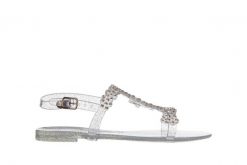 Sandały Sca'viola G-64 Silver 047191, Srebro, Silikon - 37. Szare sandały damskie Sca'viola, bez wzorów, z materiału, bez obcasa, bez zapięcia. W wyprzedaży za 89.10 zł.