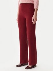 Vero Moda Spodnie dzianinowe Gold Art 10332174 Bordowy Loose Fit. Czerwone spodnie materiałowe damskie Vero Moda, s, bez wzorów, z dzianiny. Za 209.99 zł.