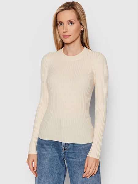 Pieces Sweter Crista 17115047 Beżowy Slim Fit. Brązowe swetry damskie Pieces, xs, bez wzorów, z wiskozy, bez kołnierzyka, bez ramiączek, bez kaptura. Za 59.99 zł.