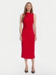 Rinascimento Sukienka koktajlowa CFC0125010003 Czerwony Slim Fit. Czerwone sukienki damskie Rinascimento, l, bez wzorów, z syntetyku, wizytowe, bez kołnierzyka, bez ramiączek. Za 499.99 zł.