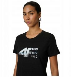 4f Koszulka damska bawełniana T-shirt sportowy F2775. Koszulki sportowe damskie 4f, bez wzorów, z bawełny, bez kołnierzyka, bez ramiączek. Za 33.00 zł.
