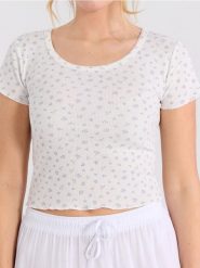 Koszulka ze wzorem all over - wielobarwny. T-shirty damskie Sinsay, l, bez wzorów, boho, bez kołnierzyka. W wyprzedaży za 12.99 zł.