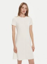 Calvin Klein Sukienka koktajlowa LV044C064G Écru Slim Fit. Sukienki damskie Calvin Klein, bez wzorów, z syntetyku, wizytowe, bez kołnierzyka, bez ramiączek. Za 479.99 zł.