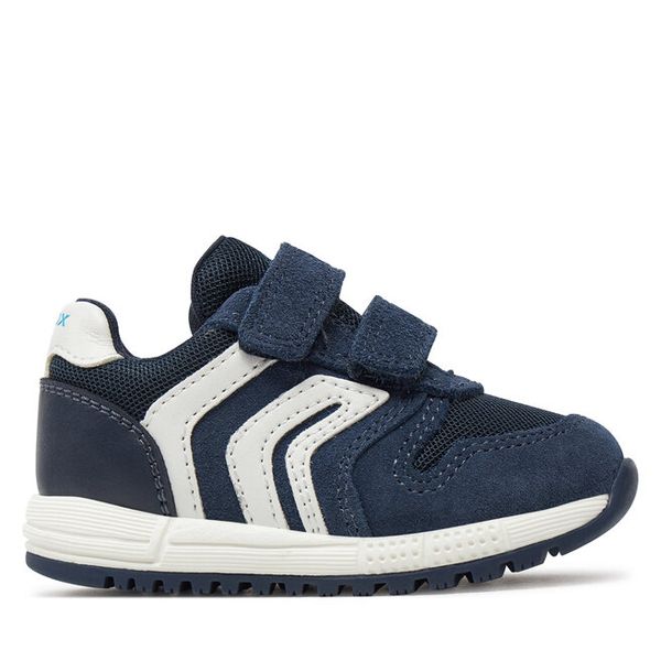 Sneakersy Geox. Niebieskie trampki i tenisówki chłopięce Geox, bez wzorów, bez zapięcia. Za 126.99 zł.