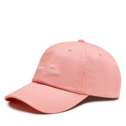 Czapka z daszkiem Tommy Jeans. Czerwone czapki i kapelusze damskie Tommy Jeans, bez wzorów, z jeansu. Za 79.99 zł.