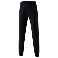 Spodnie prezentacyjne 565 Erima czarne. Czarne spodnie sportowe męskie Erima, xl, bez wzorów, z materiału, do piłki nożnej. Za 287.99 zł.