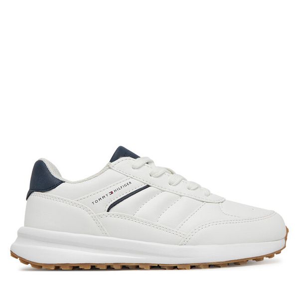 Sneakersy Tommy Hilfiger. Białe trampki i tenisówki chłopięce Tommy Hilfiger, bez wzorów, bez zapięcia. Za 219.99 zł.
