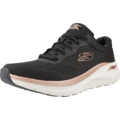 Buty SKECHERS ARCH FIT 2.0-GLOW TH Czarny. Czarne obuwie sportowe damskie Skechers, bez wzorów, z materiału, do biegania, Skechers Sport. Za 379.99 zł.