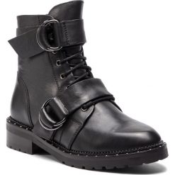 Botki BRONX - 47128-K BX 1506 Black 01. Czarne kozaki damskie Bronx, ze skóry, bez obcasa, na obcasie. W wyprzedaży za 329.00 zł.