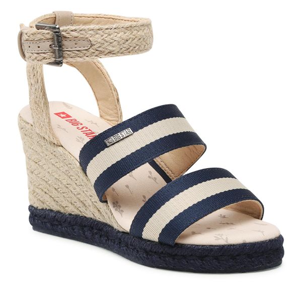 Espadryle Big Star Shoes. Niebieskie klapki damskie BIG STAR SHOES, bez wzorów, bez obcasa, bez zapięcia. Za 106.99 zł.
