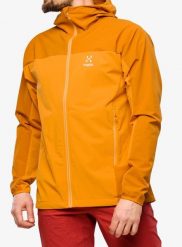 Kurtka softshell męska Haglofs Moran Softshell Hood. Brązowe kurtki męskie Haglöfs, l, bez wzorów, z materiału, bez kaptura. Za 615.99 zł.