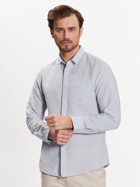 Calvin Klein Koszula K10K108664 Błękitny Regular Fit. Niebieskie koszule męskie Calvin Klein, m, bez wzorów, z bawełny, bez kołnierzyka, bez ramiączek. Za 249.99 zł.